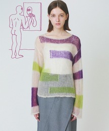 patchwork knit tops
