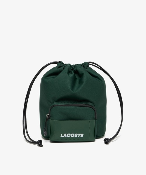 LACOSTE（ラコステ）の「巾着型バッグ スマホポーチ ショルダーバッグ Size: 17 x 22cm（ショルダーバッグ・メンズ・ブラック/グリーン・FREE）」の3枚目の写真