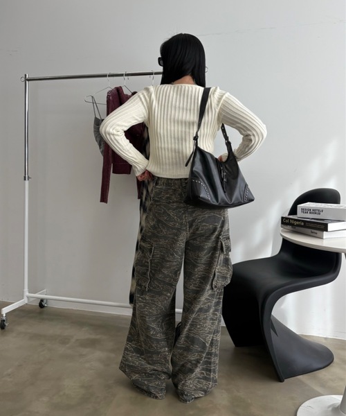 SHAGGIE（シャギー）の「迷彩柄カーゴルーズパンツ（カーゴパンツ・レディース・カモフラージュ・FREE）」の5枚目の写真