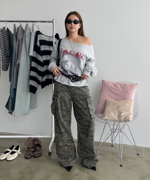 SHAGGIE（シャギー）の「迷彩柄カーゴルーズパンツ（カーゴパンツ・レディース・カモフラージュ・FREE）」の10枚目の写真