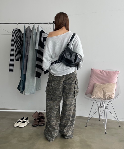 SHAGGIE（シャギー）の「迷彩柄カーゴルーズパンツ（カーゴパンツ・レディース・カモフラージュ・FREE）」の11枚目の写真