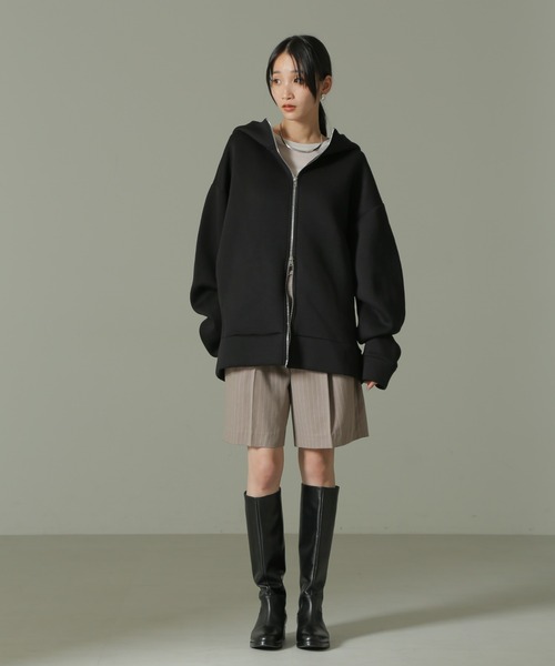 コラボ美品 ila × nano universe stadium jumper セール】【WEB限定】テックダンボールダブルジップBIGパーカ男女兼用