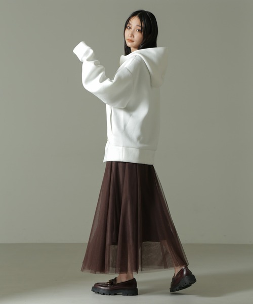 NANO universe（ナノユニバース）の「【WEB限定】テックダンボールダブルジップBIGパーカ男女兼用（パーカー・レディース・ブラック/ライトベージュ/オフホワイト/グレー・MEDIUM/LARGE）」の16枚目の写真