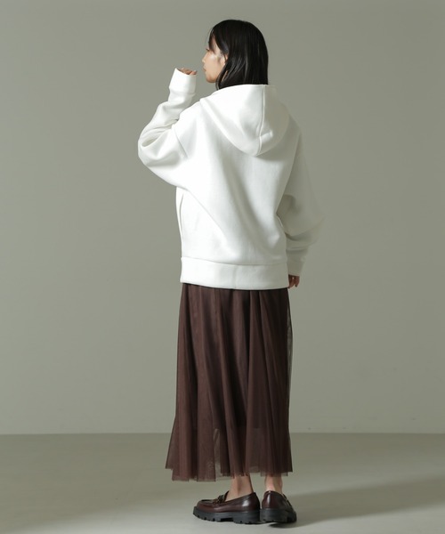 NANO universe（ナノユニバース）の「【WEB限定】テックダンボールダブルジップBIGパーカ男女兼用（パーカー・レディース・ブラック/ライトベージュ/オフホワイト/グレー・MEDIUM/LARGE）」の17枚目の写真