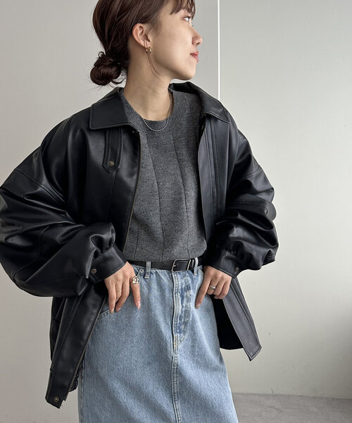 DISCOAT(ディスコート)の「【10色展開/WEB限定】ウールライクプルオーバー(ニット/セーター・レディース・モスグリーン/マスタード/チャコールグレー/アイボリー/ネイビー/グリーン系その他2/ブラウン/レッド/ブラック/グレイッシュベージュ・MEDIUM)」の11枚目の写真