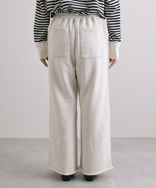 PUAL CE CIN（ピュアルセシン）の「裏起毛スウェットフレアパンツ（スウェットパンツ・レディース・オートミール/チャコールグレー・FREE）」の15枚目の写真