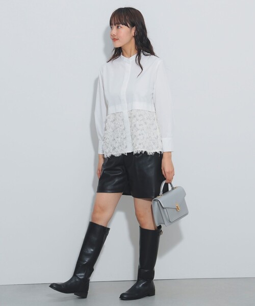 BEAMS HEART(ビームスハート)の「フリンジジャカード 切替 シャツ(シャツ/ブラウス・レディース・ブラック/オフホワイト/ベージュ・FREE)」の11枚目の写真