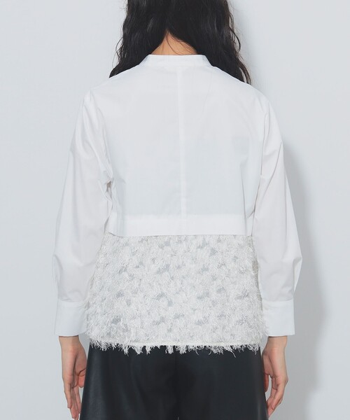 BEAMS HEART(ビームスハート)の「フリンジジャカード 切替 シャツ(シャツ/ブラウス・レディース・ブラック/オフホワイト/ベージュ・FREE)」の16枚目の写真