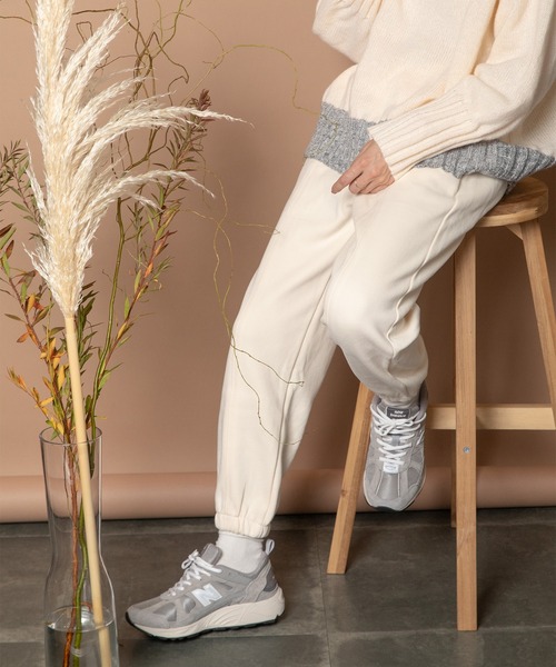 Bou Jeloud（ブージュルード）の「スウェットパンツ（スウェットパンツ・レディース・チャコールグレー/アイボリー/ブラック・38）」の4枚目の写真