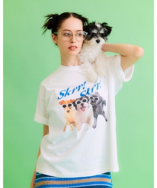 LAll(ラル)の「skrr Tシャツ(Tシャツ/カットソー・レディース・ホワイト/ブラック・MEDIUM/LARGE)」の1枚目の写真