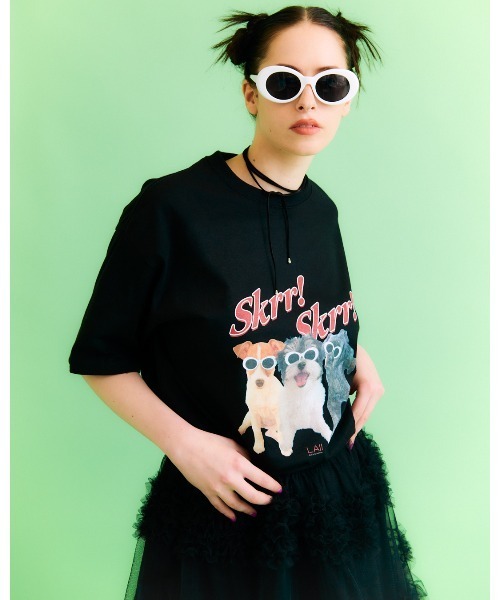 LAll(ラル)の「skrr Tシャツ(Tシャツ/カットソー・レディース・ホワイト/ブラック・MEDIUM/LARGE)」の2枚目の写真