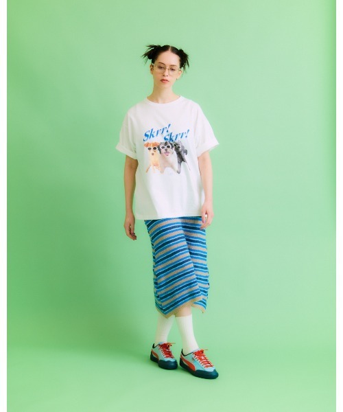 LAll(ラル)の「skrr Tシャツ(Tシャツ/カットソー・レディース・ホワイト/ブラック・MEDIUM/LARGE)」の4枚目の写真