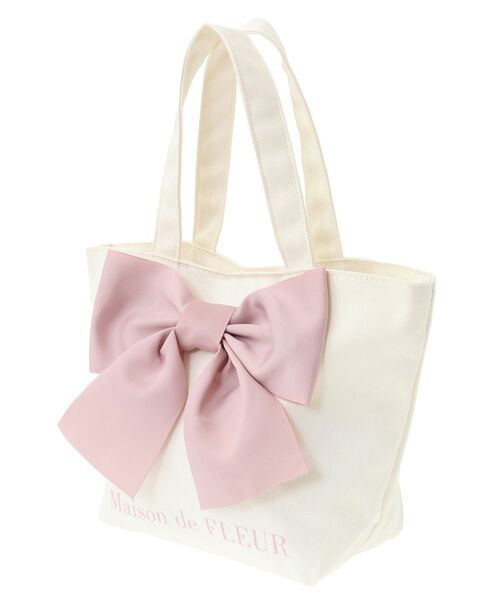 Maison de FLEUR(メゾンドフルール)の「EC限定 リボンキャンバストートバッグ(トートバッグ・レディース・ピンク/ブラック/アイボリー/ブルー系その他7・FREE)」の9枚目の写真