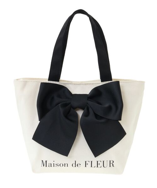 Maison de FLEUR(メゾンドフルール)の「EC限定 リボンキャンバストートバッグ(トートバッグ・レディース・ピンク/ブラック/アイボリー/ブルー系その他7・FREE)」の5枚目の写真