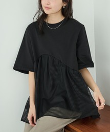 LAVEANGE（ラビアンジェ）の「チュール切替プルオーバー（Tシャツ/カットソー）」