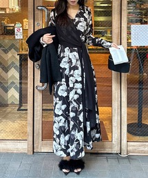 異素材カシュクールシャツドレス