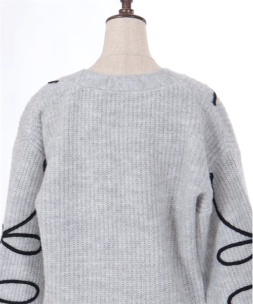 axes femme（アクシーズファム）の「リボンテープ風刺繍ニットカーディガン（カーディガン/ボレロ・レディース・杢グレー/ブラック/ベージュ・FREE）」の13枚目の写真