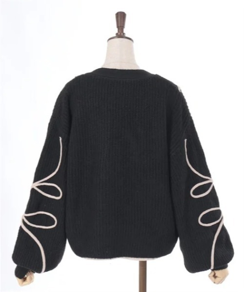 axes femme（アクシーズファム）の「リボンテープ風刺繍ニットカーディガン（カーディガン/ボレロ・レディース・杢グレー/ブラック/ベージュ・FREE）」の18枚目の写真