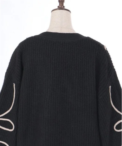 axes femme（アクシーズファム）の「リボンテープ風刺繍ニットカーディガン（カーディガン/ボレロ・レディース・杢グレー/ブラック/ベージュ・FREE）」の22枚目の写真
