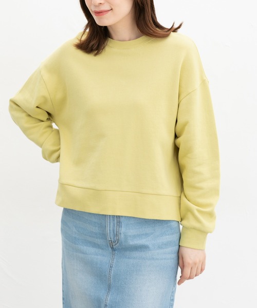 Honeys（ハニーズ）の「ショート丈ゆるスウェット（スウェット・レディース・イエロー/オフホワイト/ブラック/ピンク/杢グレー・L/S/M）」の15枚目の写真