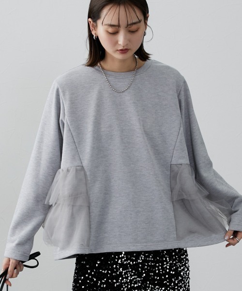 nissen（ニッセン）の「サイドフリルトップス（Tシャツ/カットソー・レディース・ブラック/グレー/ベージュ・LL/L/M/S）」の3枚目の写真