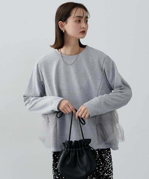 nissen（ニッセン）の「サイドフリルトップス（Tシャツ/カットソー・レディース・ブラック/グレー/ベージュ・LL/L/M/S）」の4枚目の写真