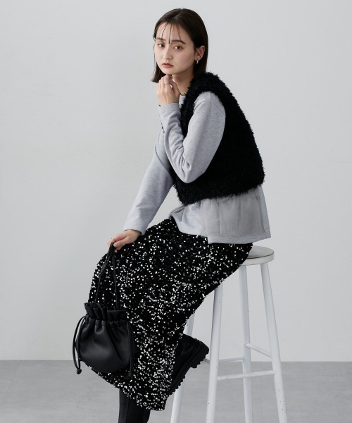 nissen（ニッセン）の「サイドフリルトップス（Tシャツ/カットソー・レディース・ブラック/グレー/ベージュ・LL/L/M/S）」の11枚目の写真