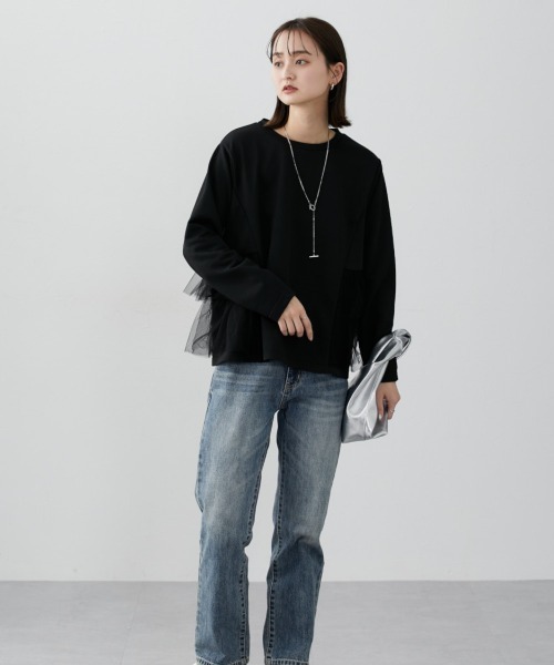 nissen（ニッセン）の「サイドフリルトップス（Tシャツ/カットソー・レディース・ブラック/グレー/ベージュ・LL/L/M/S）」の13枚目の写真