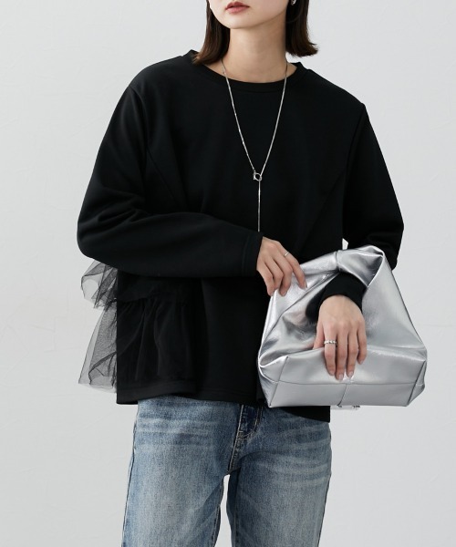 nissen（ニッセン）の「サイドフリルトップス（Tシャツ/カットソー・レディース・ブラック/グレー/ベージュ・LL/L/M/S）」の14枚目の写真