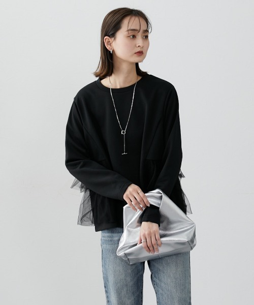 nissen（ニッセン）の「サイドフリルトップス（Tシャツ/カットソー・レディース・ブラック/グレー/ベージュ・LL/L/M/S）」の15枚目の写真