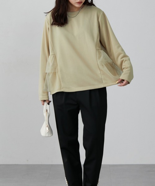 nissen（ニッセン）の「サイドフリルトップス（Tシャツ/カットソー・レディース・ブラック/グレー/ベージュ・LL/L/M/S）」の18枚目の写真