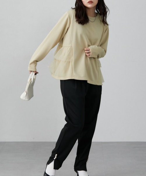 nissen（ニッセン）の「サイドフリルトップス（Tシャツ/カットソー・レディース・ブラック/グレー/ベージュ・LL/L/M/S）」の21枚目の写真