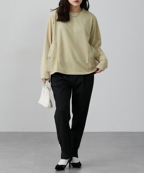 nissen（ニッセン）の「サイドフリルトップス（Tシャツ/カットソー・レディース・ブラック/グレー/ベージュ・LL/L/M/S）」の22枚目の写真