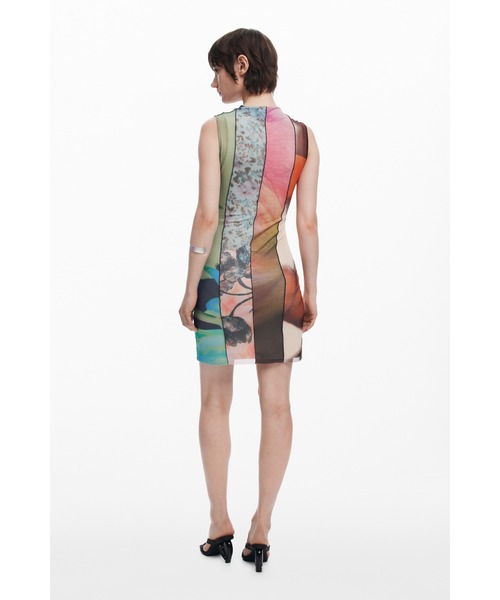 Desigual（デシグアル）の「アートコラージュ ミニドレス（ワンピース・レディース・グリーン・XL/L/M/S/XS）」の3枚目の写真