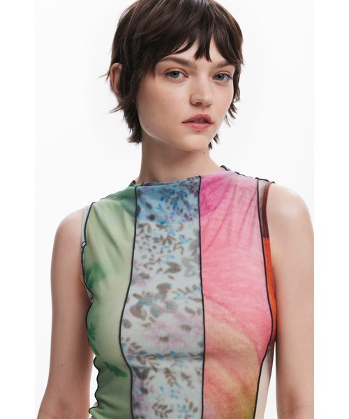 Desigual（デシグアル）の「アートコラージュ ミニドレス（ワンピース・レディース・グリーン・XL/L/M/S/XS）」の4枚目の写真