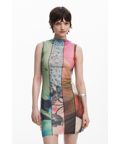 Desigual（デシグアル）の「アートコラージュ ミニドレス（ワンピース・レディース・グリーン・XL/L/M/S/XS）」の7枚目の写真