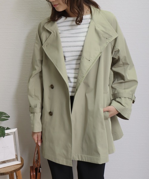libelle more(リベル モア)の「E/ツイル スタンドカラー コート(その他アウター・レディース・ネイビー/モカ/グレイッシュベージュ/ブラック/ライトカーキ・L/M)」の5枚目の写真