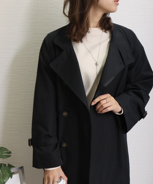 libelle more(リベル モア)の「E/ツイル スタンドカラー コート(その他アウター・レディース・ネイビー/モカ/グレイッシュベージュ/ブラック/ライトカーキ・L/M)」の11枚目の写真