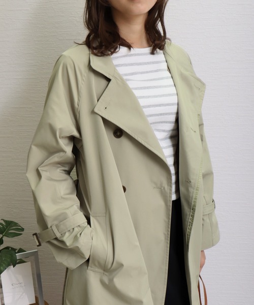 libelle more(リベル モア)の「E/ツイル スタンドカラー コート(その他アウター・レディース・ネイビー/モカ/グレイッシュベージュ/ブラック/ライトカーキ・L/M)」の22枚目の写真
