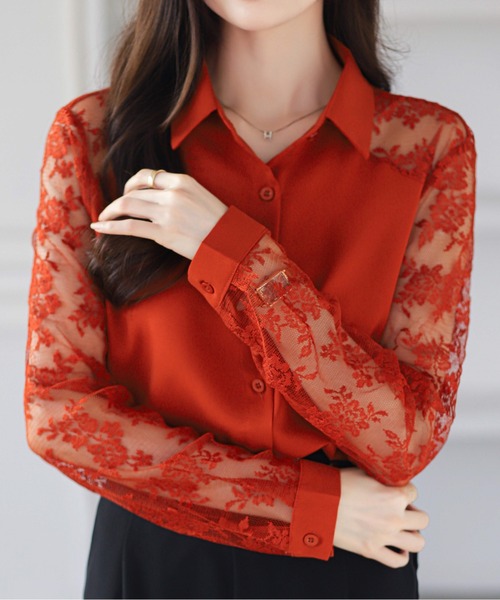 レーススリーブシャツ（シャツ/ブラウス）｜AMAJI（アマジ）