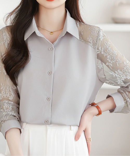 レーススリーブシャツ（シャツ/ブラウス）｜AMAJI（アマジ）