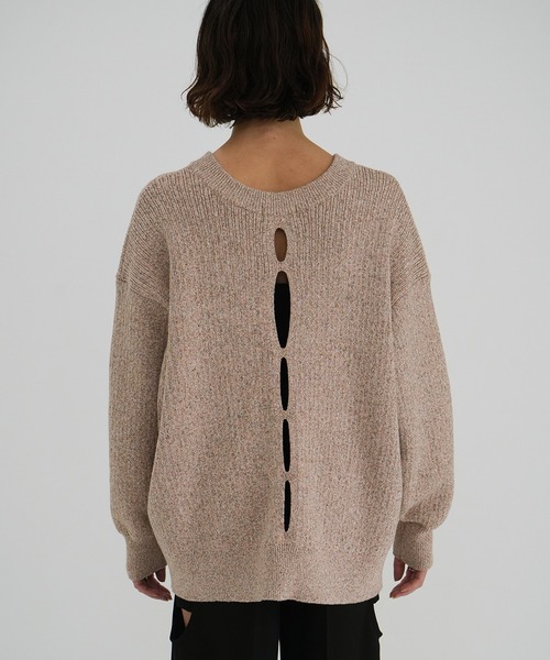 セール】W FACE COLOR MIX HOLE SLEEVE C/D（カーディガン/ボレロ