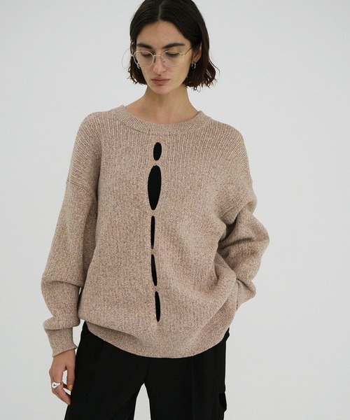 セール】W FACE COLOR MIX HOLE SLEEVE C/D（カーディガン/ボレロ