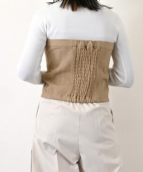 STYLEBLOCK（スタイルブロック）の「起毛カツラギWジップベアトップ（シャツ/ブラウス・レディース・アイボリー/カーキ/ベージュ/グレイッシュベージュ・M）」の6枚目の写真