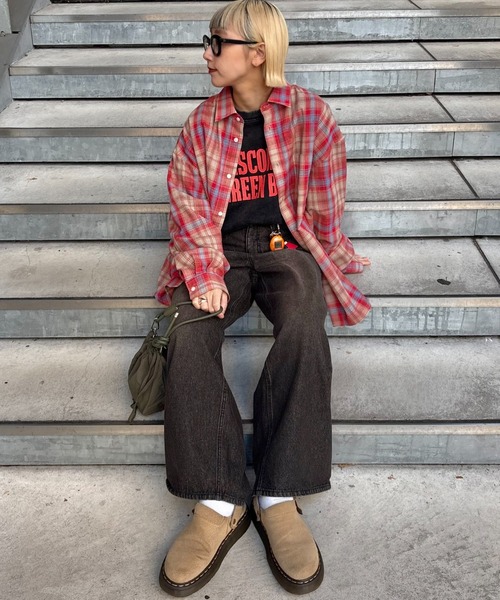 CIAOPANIC TYPY(チャオパニックティピー)の「【UNISEX】ルーズシルエットレギュラーカラーアソートシャツ(シャツ/ブラウス・メンズ・ネイビー/ベージュ/ブラック/モカ/サックスブルー/レッド・SMALL/X-LARGE/LARGE/MEDIUM)」の9枚目の写真