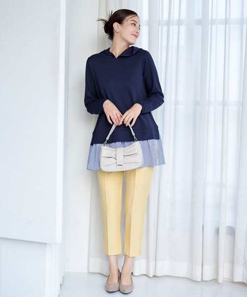 Tiaclasse(ティアクラッセ)の「ポンチドッキングギャザーパーカー(パーカー・レディース・パープル系/ネイビー系/グレー系・XL/XXL)」の11枚目の写真