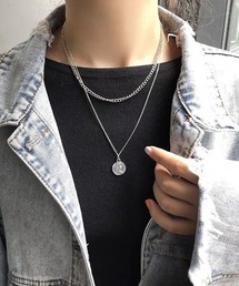 Pittok（ピットク）の「コイン風２連チェーンネックレス（ネックレス）」