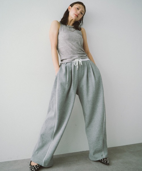 HANNE(アン)の「サイドラインスウェットパンツ(スラックス・レディース・ネイビー/グレー・FREE)」の11枚目の写真