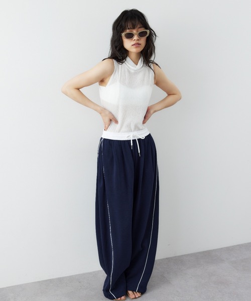 HANNE(アン)の「サイドラインスウェットパンツ(スラックス・レディース・ネイビー/グレー・FREE)」の21枚目の写真