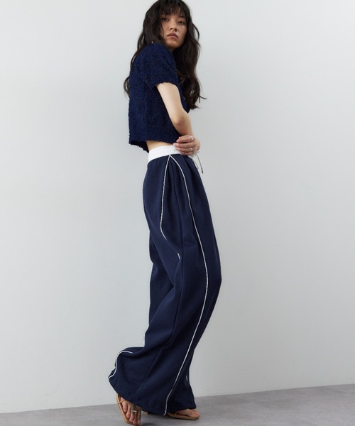 HANNE（アン）の「サイドラインスウェットパンツ（スラックス